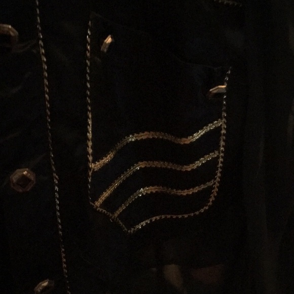 Michel Elliot black & gold trim blouse NWT sheer - Picture 6 of 16